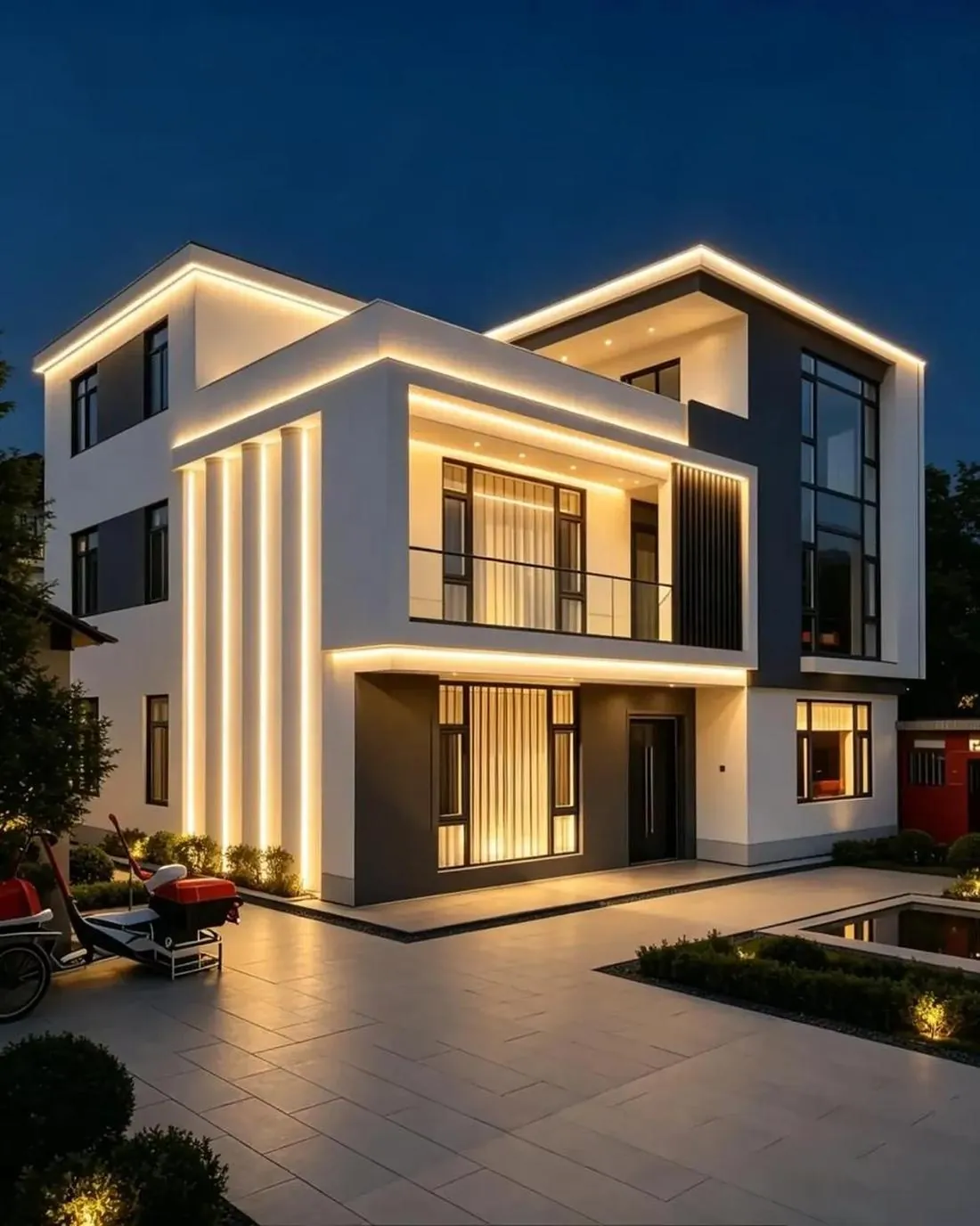 Proposed Residence: Illuminated Facade